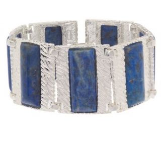 David Sigal Sterling Blue Lapis Panel Link Bracelet —