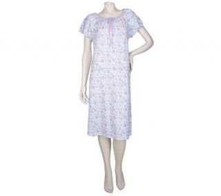 Carole Hochman Saymeur Blooms Short Sleeve Jersey Knit Gown   A95826