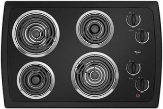 Black 30 in Whirlpool Electric Coil Cooktop UPC 050946997117 RCS3014