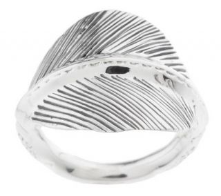 Artisan Crafted Sterling Textured Leaf Ring —