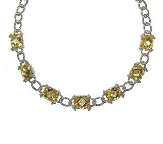 Judith Ripka 135.00 ct tw Canary Diamonique Necklace, Sterling 