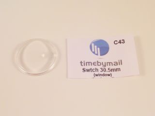 FOR SWATCH WATCH REPLACEMENT GLASS CRYSTAL FITS 30.5mm DATE C43