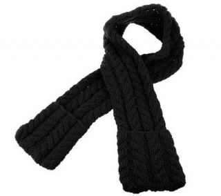 San Diego Hat Co. Womens Cable Knit Scarf withPocket —