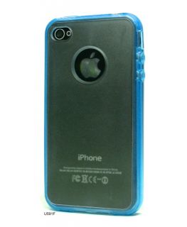 Silicone Bumper Hard PC Cover Case for Apple iPhone 4 4S U591F