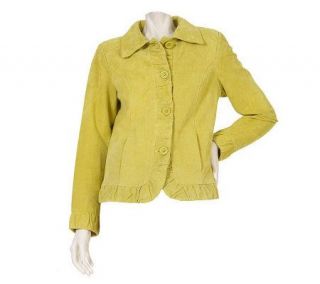Bradley by Bradley Bayou Suede Jacket w/ Ruched Front Placket Detail 