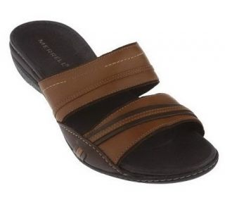 Merrell Leather Double Strap Slide Sandals —