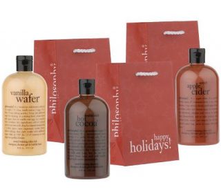 philosophy fireside favorites 3 in 1 shower gel trio —