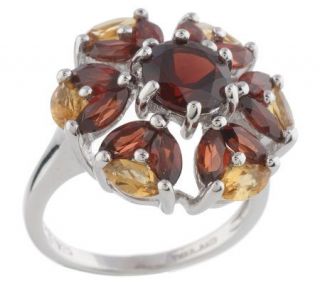 Sterling 4.00 ct tw Multi gemstone Cluster Ring —
