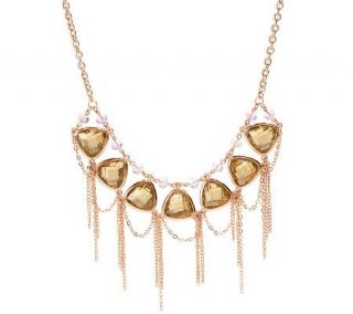 Wendy Williams Faceted Crystal & Rosetone Chain Necklace —