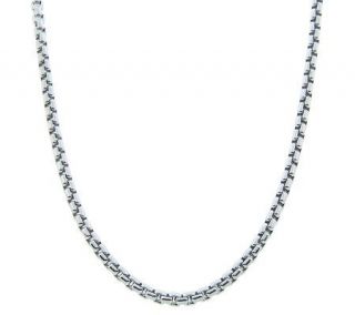 Sterling Polished 18 Round Box Chain —