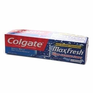 Colgate Max Fresh w/ Germ Fighting Strips Intense Mint Whitening