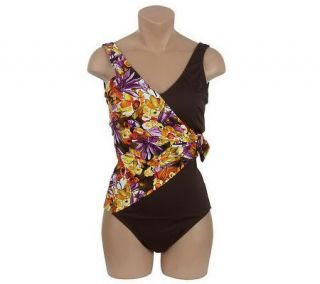 As Is It Figures Washy Tropical Mock Swimsuit —