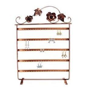 Copper Roses Jewelry Earring Hanger Holder Organizer Stand Display