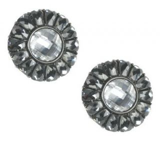 Joan Rivers Signature Baguette Button Earrings —