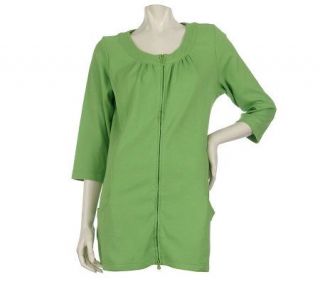 Sport Savvy Zip Front Tunic Jacket with Shirring Detail   A214639