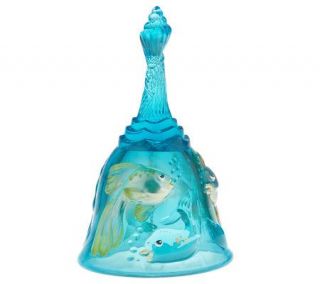 Fenton Art Glass Blue Lagoon Opalescent Atlantis Bell —