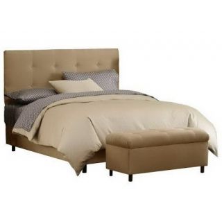 Home Reflections Ultrasuede Cal King Headboard&Storage Bench