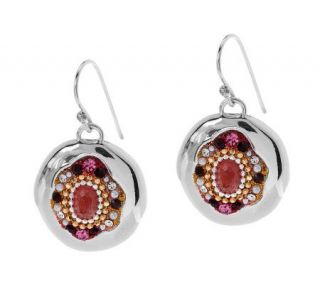 Orit Schatzman Sterling Pink Spring Dangle Earrings —