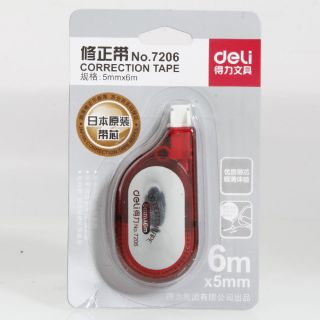  Delistar White Wite Out Correction Tape 5mm 6M Four Colors