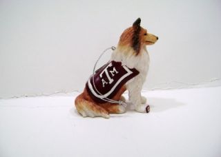 texas a m college team mascot collie dog ornament nib