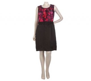 Kelly by Clinton Kelly Floral Print Dress with Ruched Waist   A218739