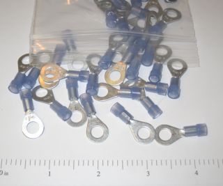  NYLON RING TERMINALS WIRE CONNECTORS 16 14 GAUGE 1/4 STUD USA MADE