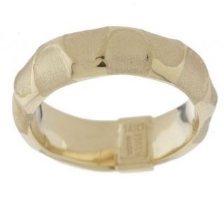 Satin and Polished Wave Design Band Ring 14K Gold —