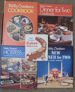 five vintage betty crocker cookbooks