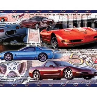 History of the Corvette Free Style Border Wallpaper in Multi