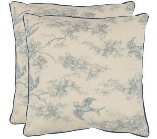 Safavieh Set of 2 18x18 Katie Floral Applique Toile Pillows