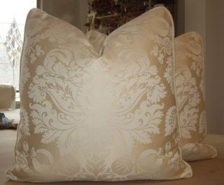 Nancy Corzine French Vanilla Damask Custom Down Pillows