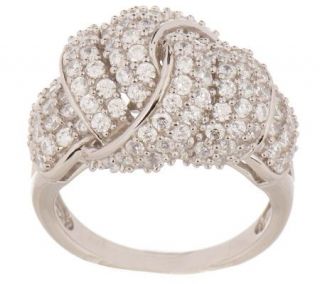 Diamonique Sterling 1.40 ct tw Love Knot Pave Ring —