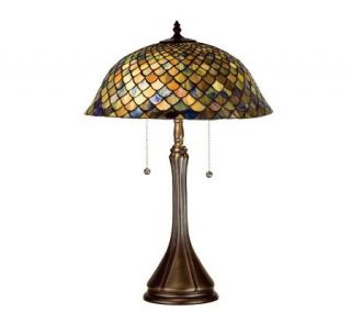 Tiffany Style Fish Scale Table Lamp —