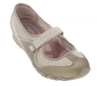 Skechers Leather & Fabric Sparkle Adj. Strap Mary Janes —