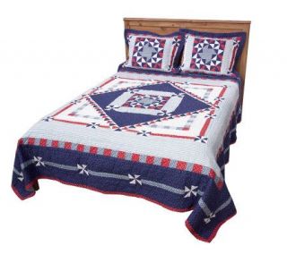Country Living Glory Pride All Cotton F/Q Size Quilt with 2 Shams 
