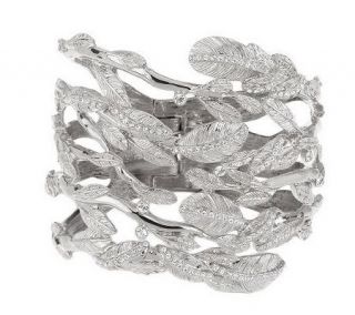 Luxe Rachel Zoe Crystal Accent Wrapped Leaves Hinged Bracelet