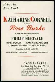Katharine Cornell Vintage 1940s Original Signed Playbill Page