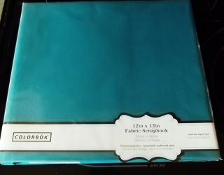 Colorbok Teal 12x12 Fabric Scrapbook Album w 10 Sheet Protectors