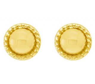 Polished Roped Border Ball Stud Earrings, 14K Gold   J311640