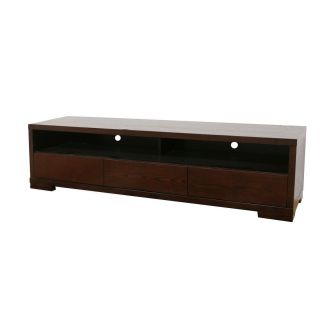 Modern TV Stand in Dark Brown Wood Contemporary Living Room Furniture