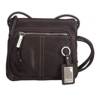 Tignanello Pebble Leather Zip Top East/West Crossbody Bag —