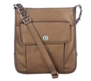 Isaac Mizrahi Live Pebble Leather Adjustable Crossbody Bag — 