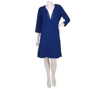 Sport Savvy Stretch Jersey Knit Hooded Duet Dress with Studs