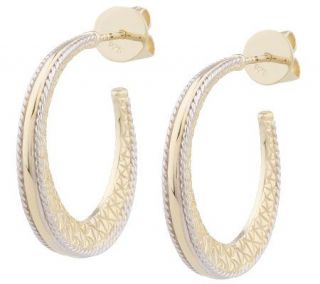 Andrea Ventura 14K Clad 1 Textured Hoop Earrings —