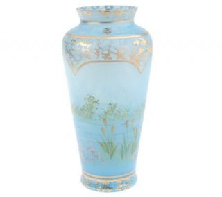 Fenton Art Glass Sky Blue After the Rain Vase —