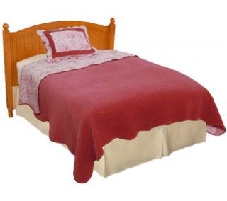 Velvet and Toile Twin Size Coverlet with Shams   H13545