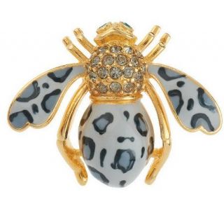 Joan Rivers Animal Print Bee Pin —