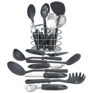 17 Piece Kitchen Tool Set cooking utensils set new in box black heavy