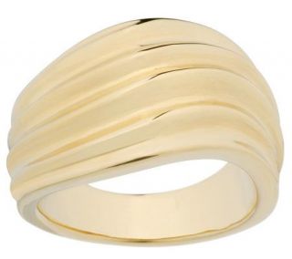 As Is Bold Po lished Multi ri bbed Wave Ring 18K Gold —