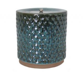 Trelli Ceramic 7 Turquoise/Green Fire Pot by Smart Solar —